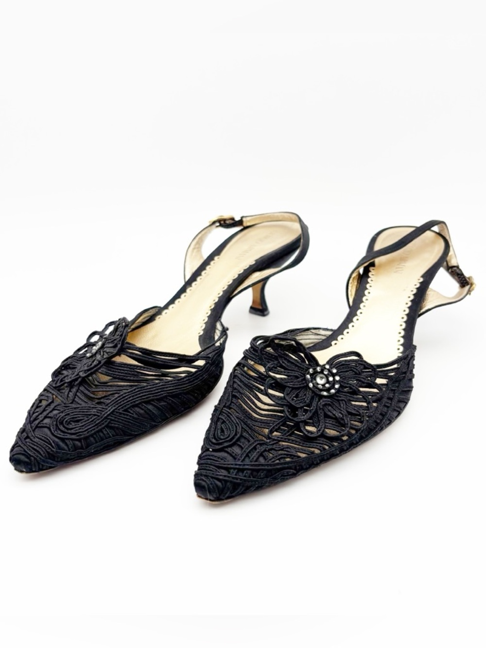 Georgio Armani Vintage Black Kitten Heels Size 37